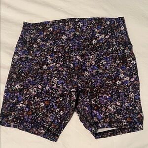 lululemon athletica Purple Floral Bike Shorts